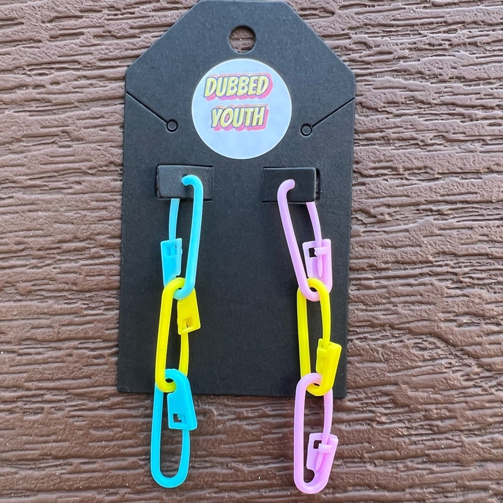 NEON Safety Pin Earrings 🧷